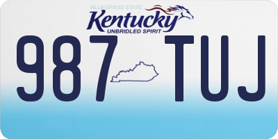 KY license plate 987TUJ