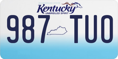 KY license plate 987TUO