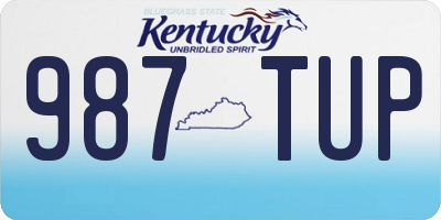 KY license plate 987TUP