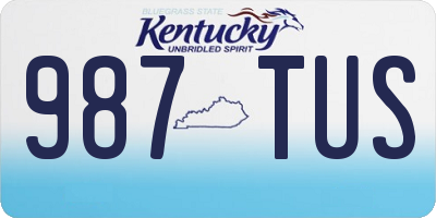 KY license plate 987TUS