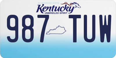 KY license plate 987TUW