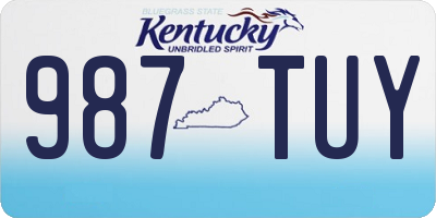 KY license plate 987TUY