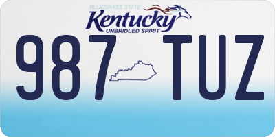 KY license plate 987TUZ