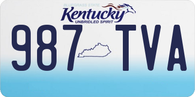 KY license plate 987TVA