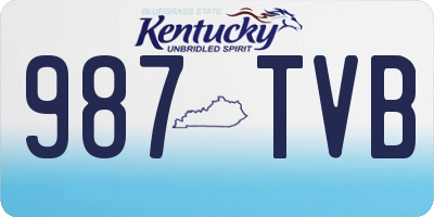 KY license plate 987TVB