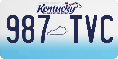KY license plate 987TVC