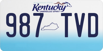 KY license plate 987TVD