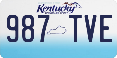 KY license plate 987TVE