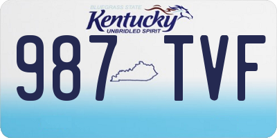 KY license plate 987TVF