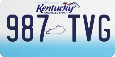 KY license plate 987TVG
