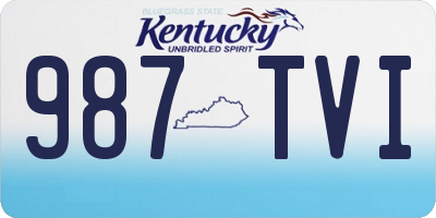 KY license plate 987TVI