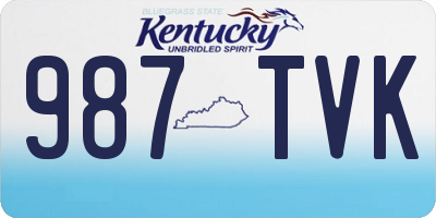 KY license plate 987TVK