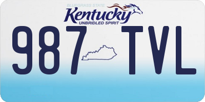KY license plate 987TVL