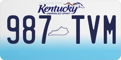 KY license plate 987TVM