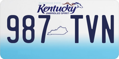 KY license plate 987TVN