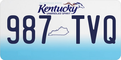 KY license plate 987TVQ