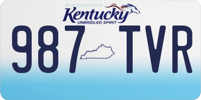 KY license plate 987TVR