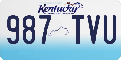 KY license plate 987TVU