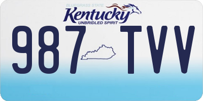KY license plate 987TVV
