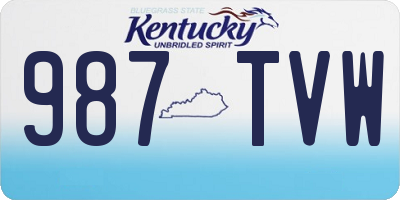 KY license plate 987TVW