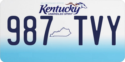 KY license plate 987TVY