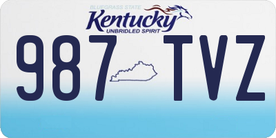 KY license plate 987TVZ