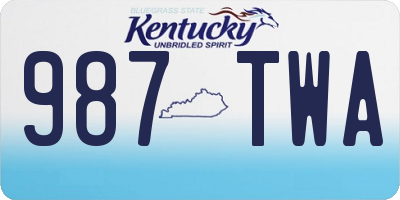 KY license plate 987TWA