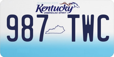 KY license plate 987TWC