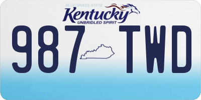 KY license plate 987TWD