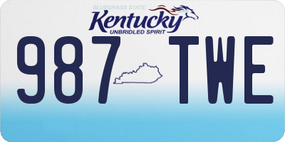 KY license plate 987TWE