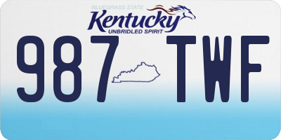 KY license plate 987TWF