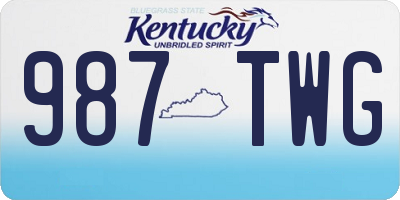 KY license plate 987TWG