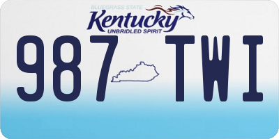 KY license plate 987TWI