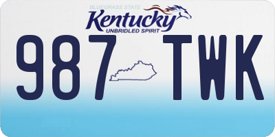 KY license plate 987TWK