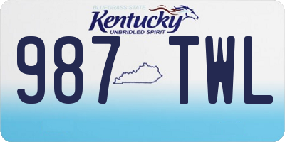 KY license plate 987TWL