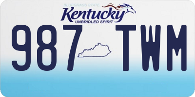 KY license plate 987TWM