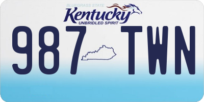 KY license plate 987TWN