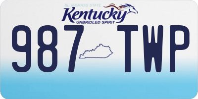 KY license plate 987TWP
