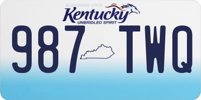 KY license plate 987TWQ