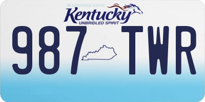 KY license plate 987TWR