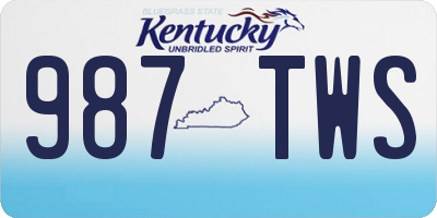 KY license plate 987TWS