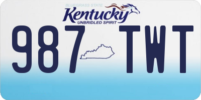 KY license plate 987TWT