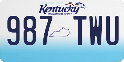 KY license plate 987TWU