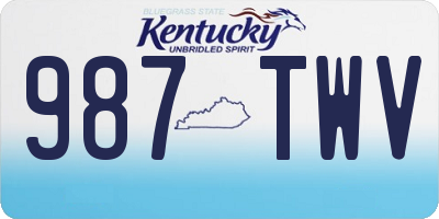 KY license plate 987TWV