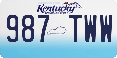 KY license plate 987TWW
