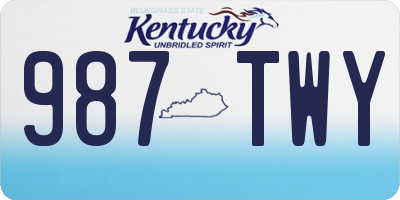 KY license plate 987TWY