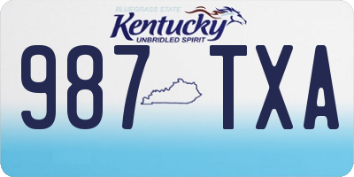 KY license plate 987TXA
