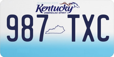 KY license plate 987TXC