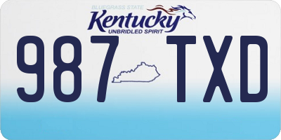 KY license plate 987TXD