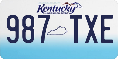 KY license plate 987TXE
